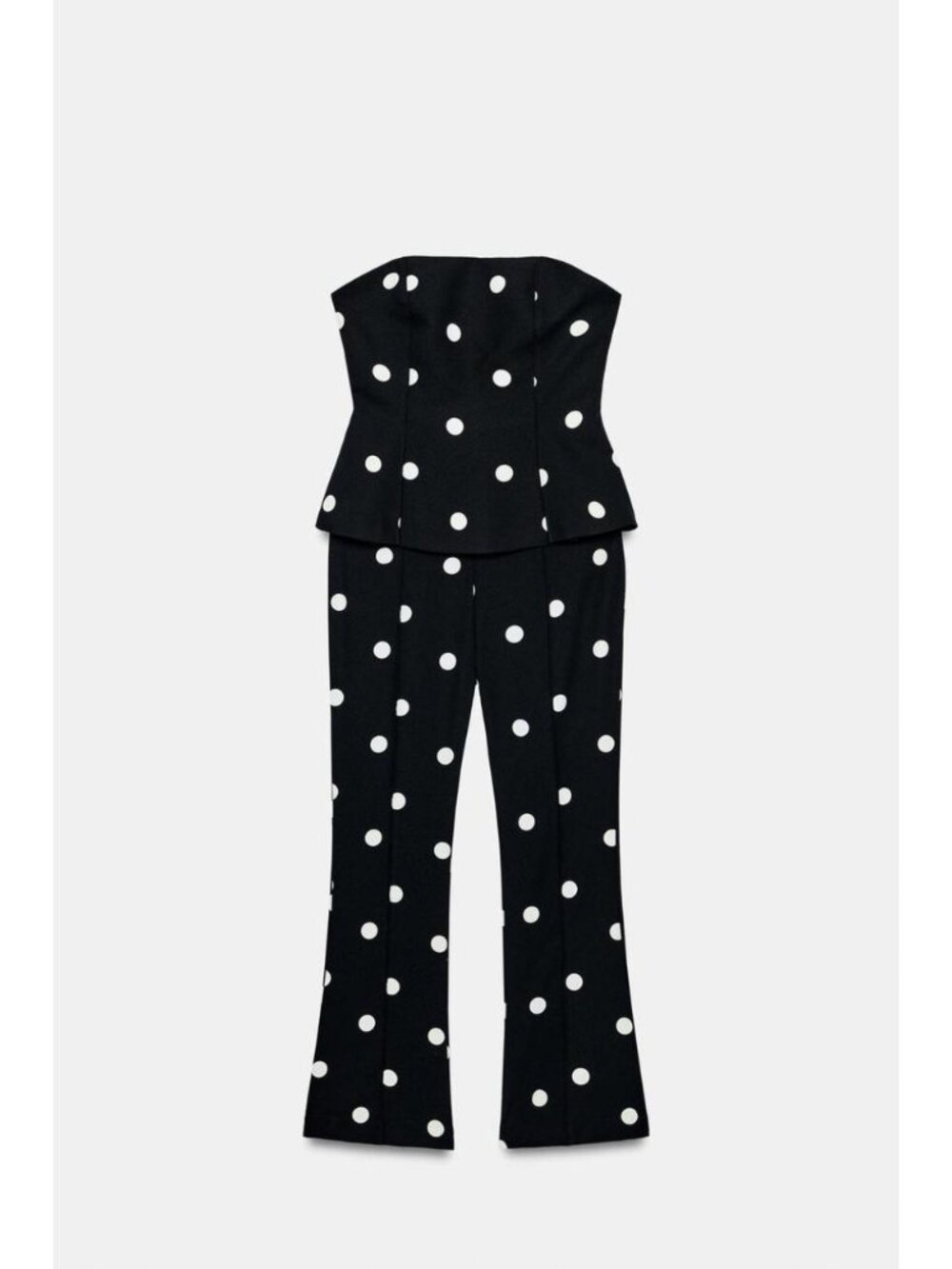 ZARA POLKA DOT STRAPLESS JUMPSUIT